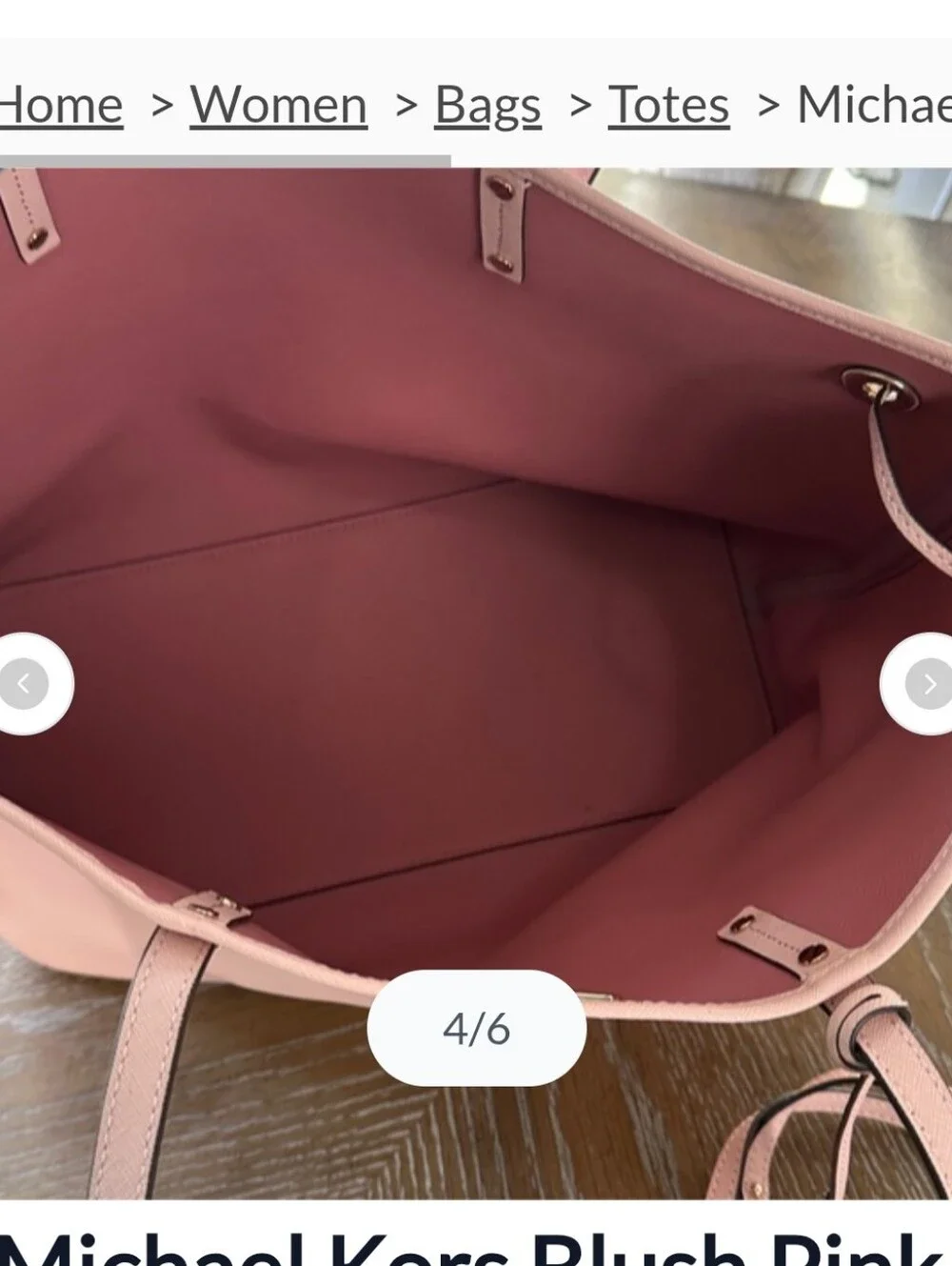 Michael Kors Jet Set Leather Pink Tote with Wristlet, EUC